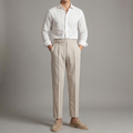 Men's Tailored-Fit Trousers with Single Front Pleat