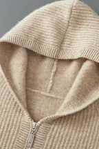 Men's Zip-Up Ribbed Knit Hoodie