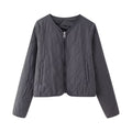 Women's Quilted Bomber Jacket with Front Zip