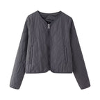 Women's Quilted Bomber Jacket with Front Zip