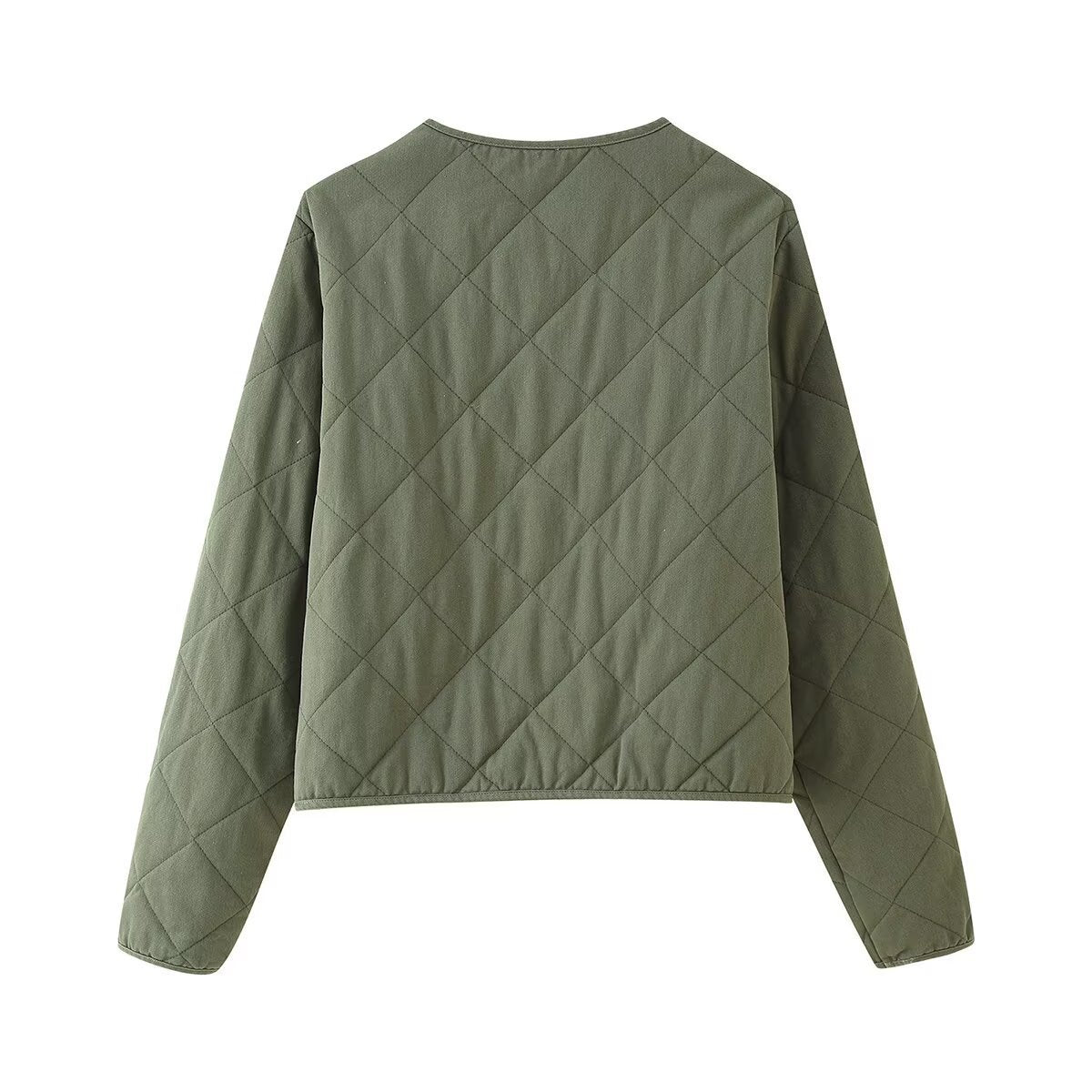 Women's Quilted Bomber Jacket with Front Zip – view 3