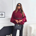 Women's High-Neck Buttoned Cape