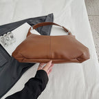 Women's Oversized Leather Hobo Shoulder Bag, Soft Crescent Shape