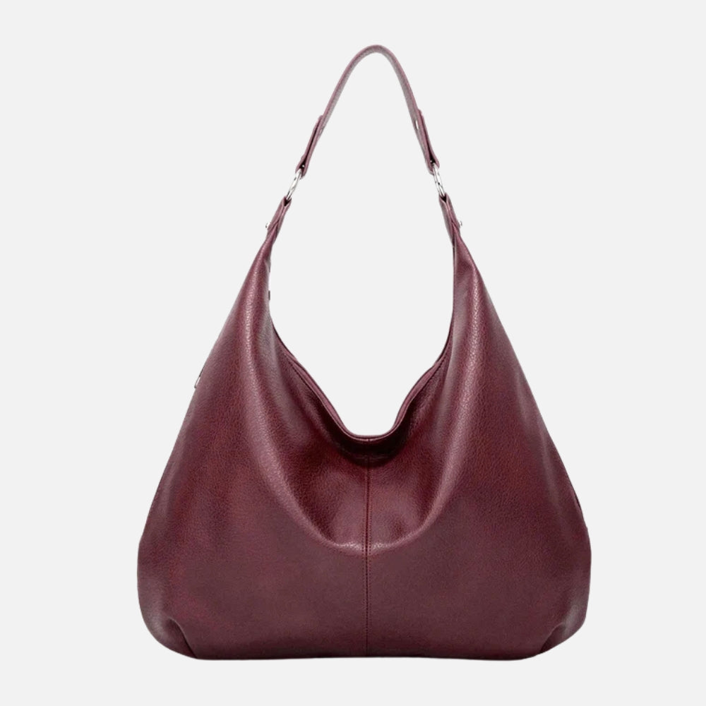 Women's Oversized Leather Hobo Shoulder Bag, Soft Crescent Shape