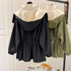 Women's Bicolour Hooded Short Jacket, Zip Front – view 12