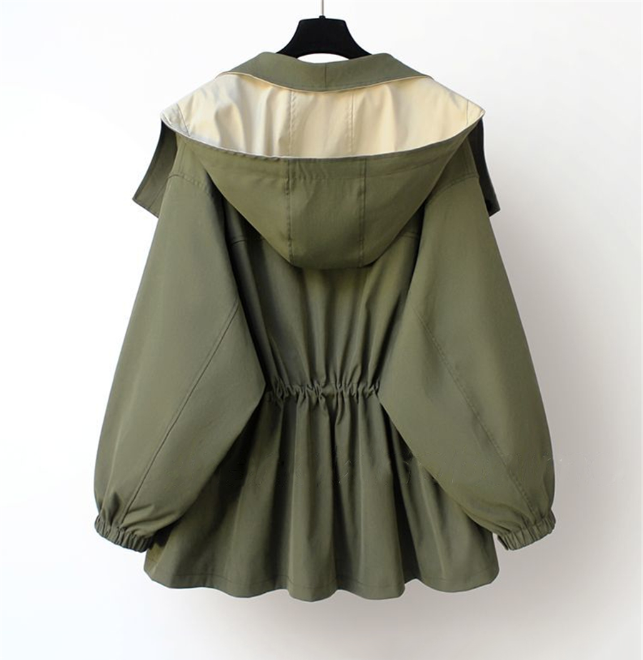 Women's Bicolour Hooded Short Jacket, Zip Front – view 3