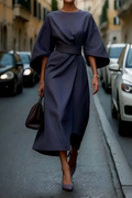 Women's Lantern Sleeve Midi Dress, Structured Fit – view 2