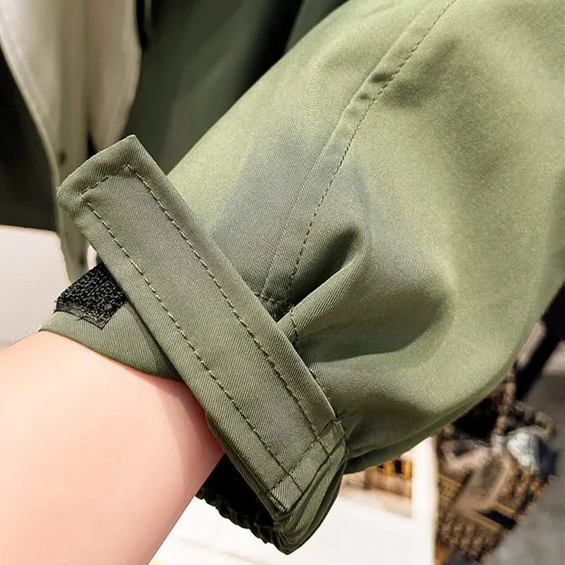 Women's Bicolour Hooded Short Jacket, Zip Front – view 10