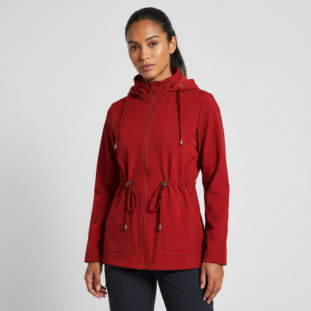 Women's Hooded Zip-Up Trench Coat