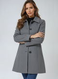 Women's Tailored A-Line Midi Coat, Lapel Collar