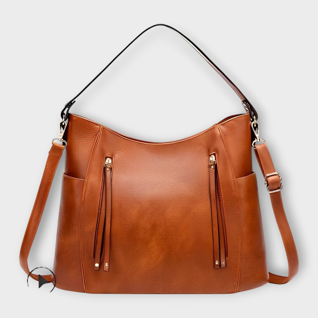 Women's Vintage-Inspired Handbag with Adjustable Shoulder Strap