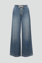 Women's Relaxed Wide-Leg Drawstring Jeans