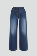 Women's Wide-Leg Trousers with Patch Pockets