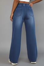 Women's Wide-Leg Trousers with Patch Pockets