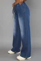 Women's Wide-Leg Trousers with Patch Pockets