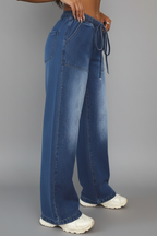 Women's Wide-Leg Trousers with Patch Pockets