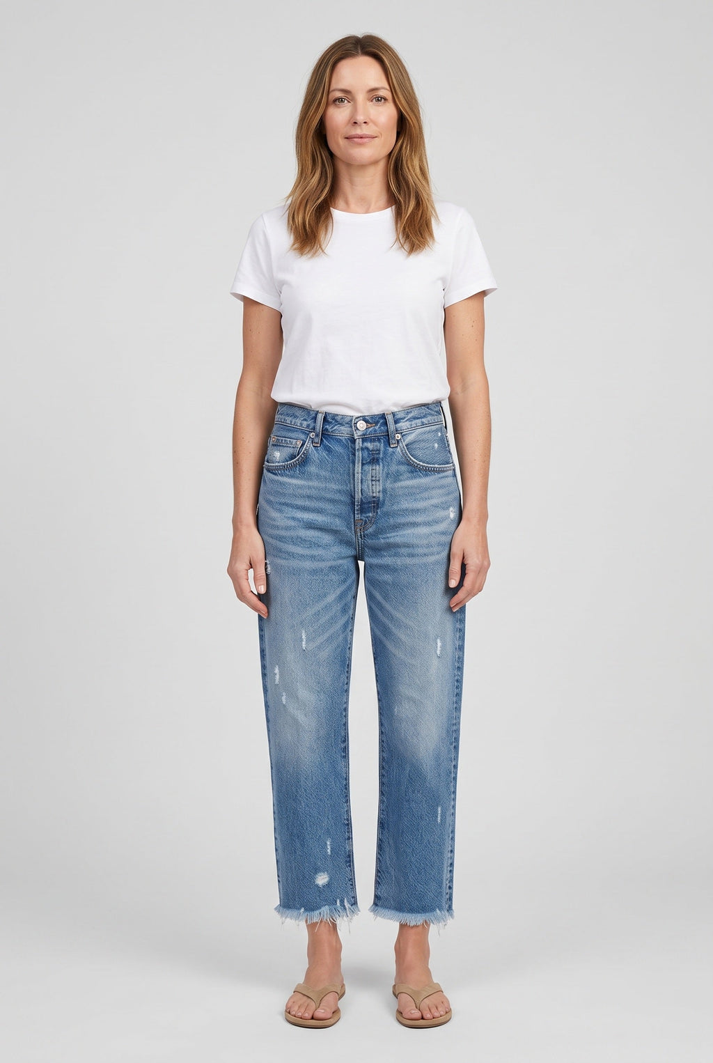 Women's Straight-Leg Cropped Jeans view