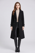 Women's Double-Breasted Longline Trench Coat