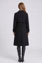 Women's Double-Breasted Longline Trench Coat
