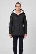 Women's Hooded Padded Waterproof Coat, Longline Drawcord Waist