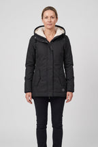 Women's Hooded Padded Waterproof Coat, Longline Drawcord Waist