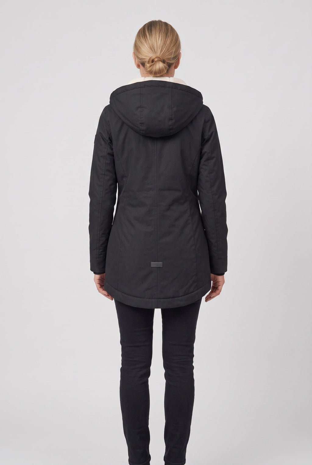 Women's Hooded Padded Waterproof Coat, Longline Drawcord Waist