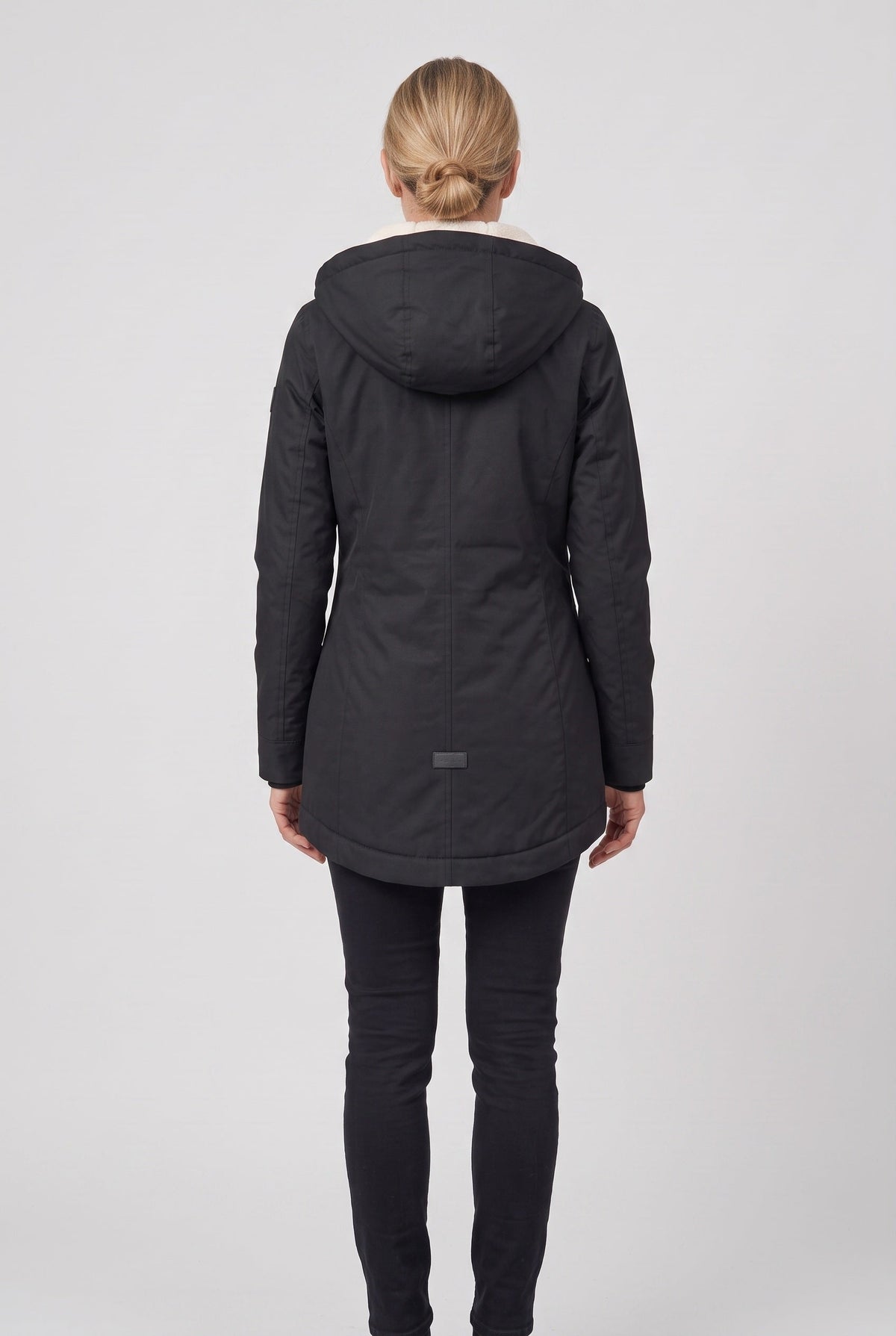 Women's Hooded Padded Waterproof Coat, Longline Drawcord Waist