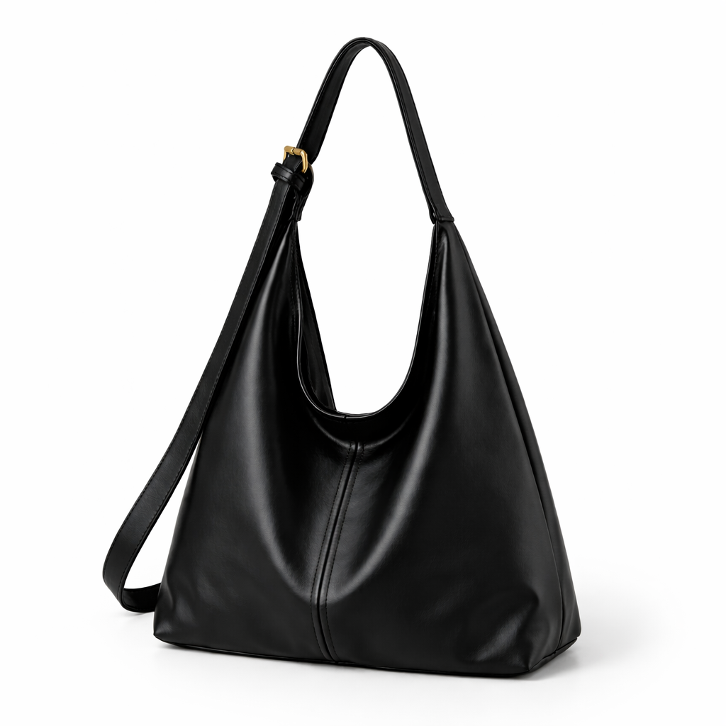 Women's Minimal Chic Oversized Shoulder Bag - Black
