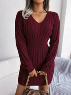 Women's Cable-Knit Sweater Dress, Cinched Waist – view 2