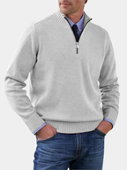 Men's Quarter-Zip Funnel-Neck Knit Jumper