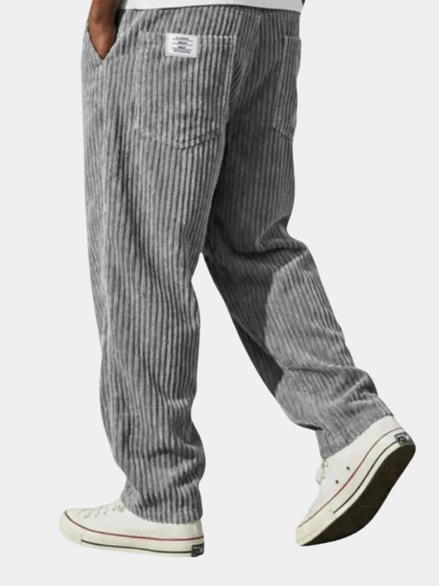 Men's Wide Straight-Leg Corduroy Trousers