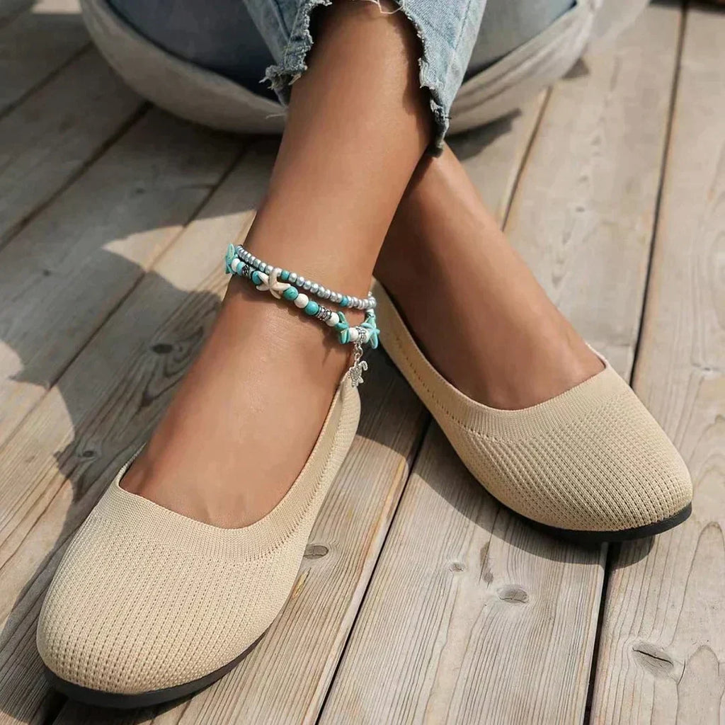 Slip-on ballet flats flat outsole