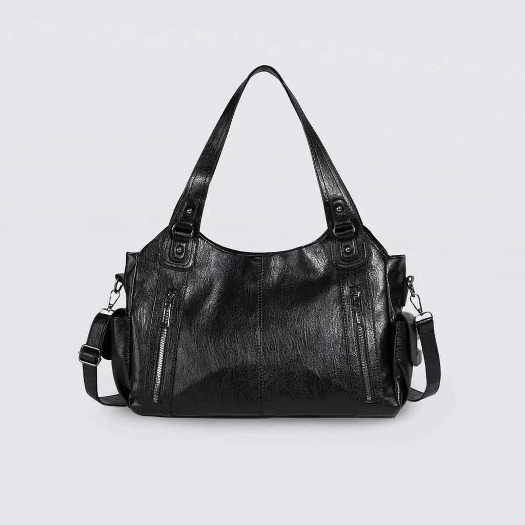 Women's Everyday Tote Bag in Soft Vegan Leather - Black