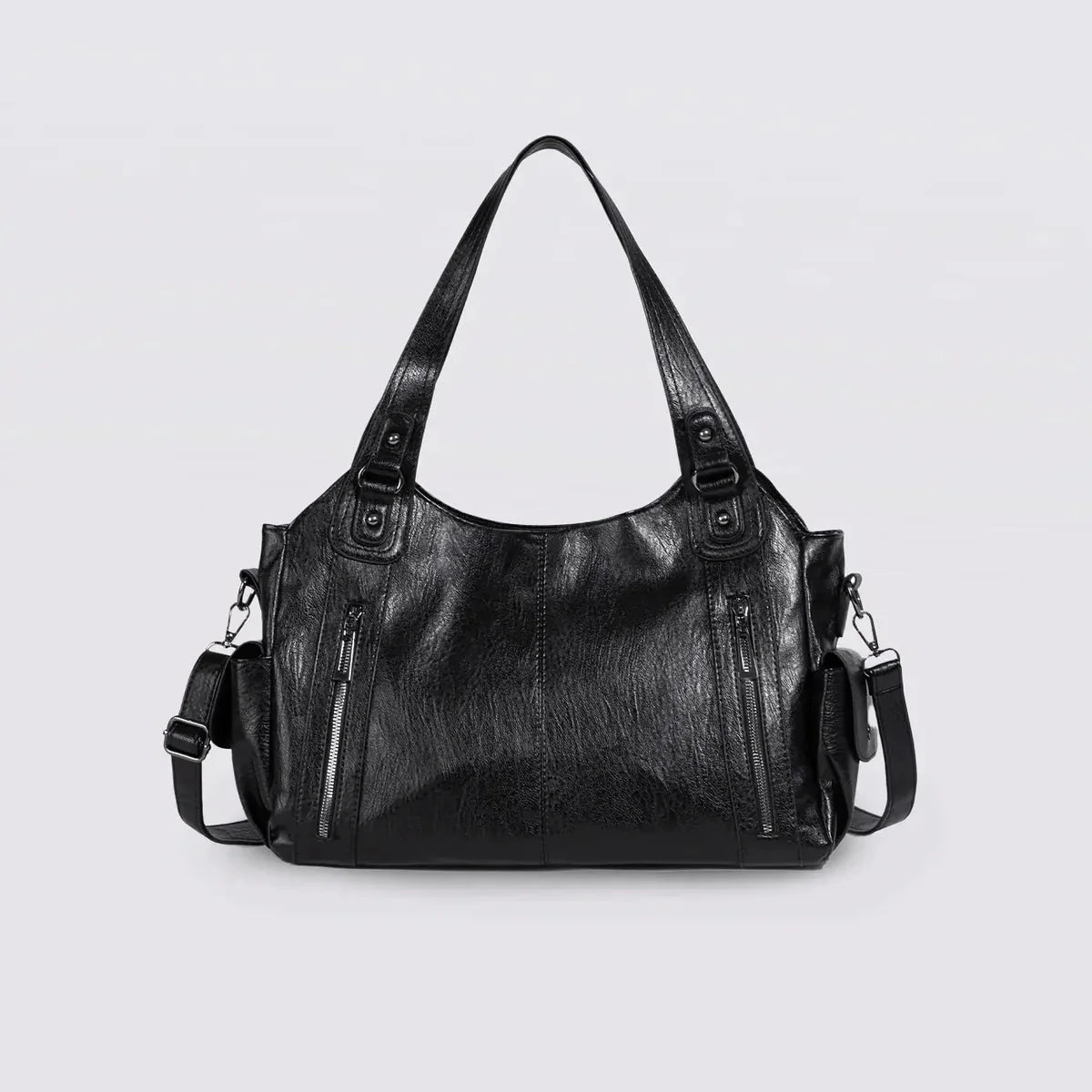 Women's Everyday Tote Bag in Soft Vegan Leather - Black