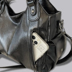 Women's Everyday Tote Bag in Soft Vegan Leather - Black