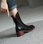Block-heel ankle boots in black colourway