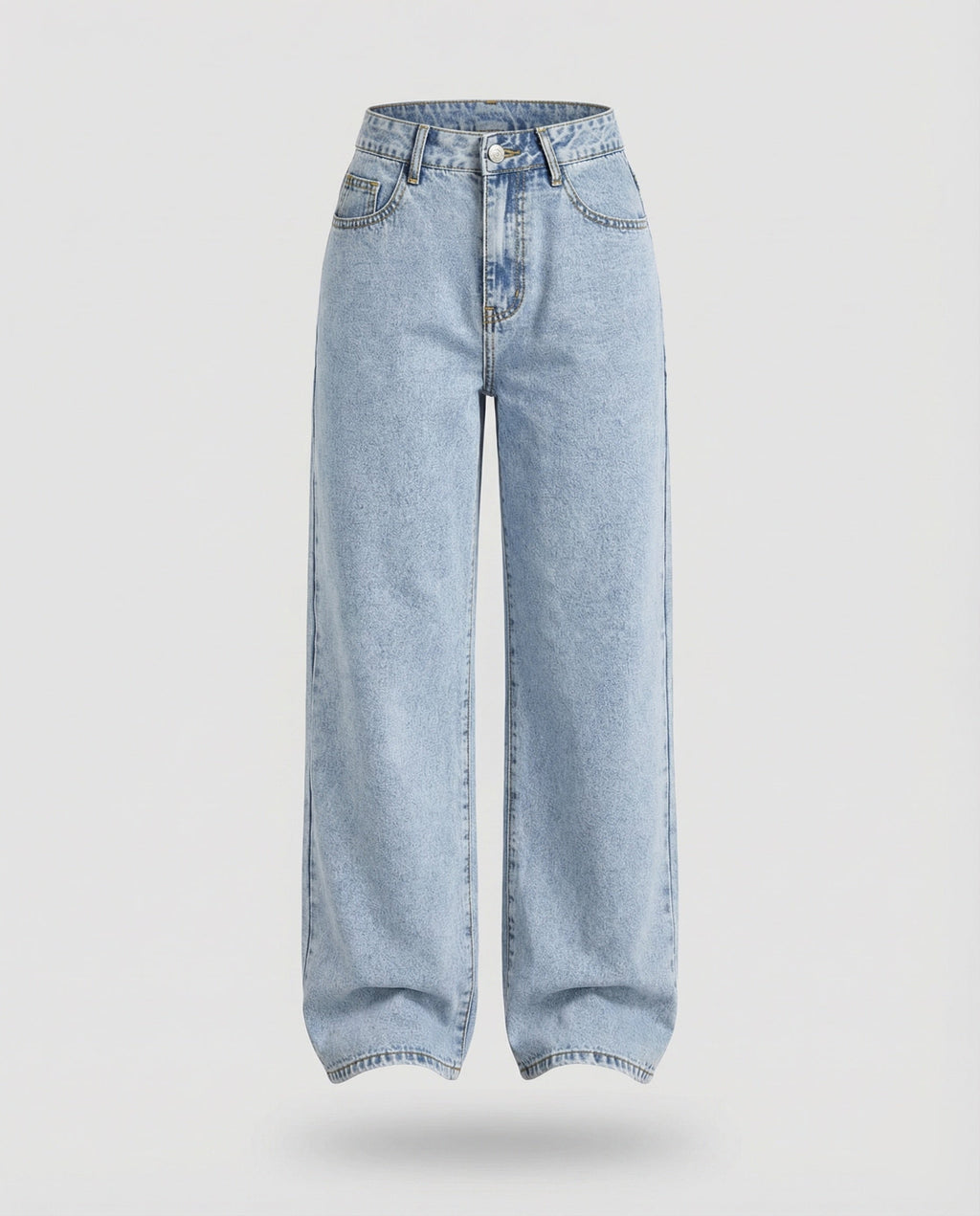 Blue high-waist wide-leg jeans