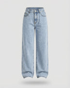 Blue high-waist wide-leg jeans