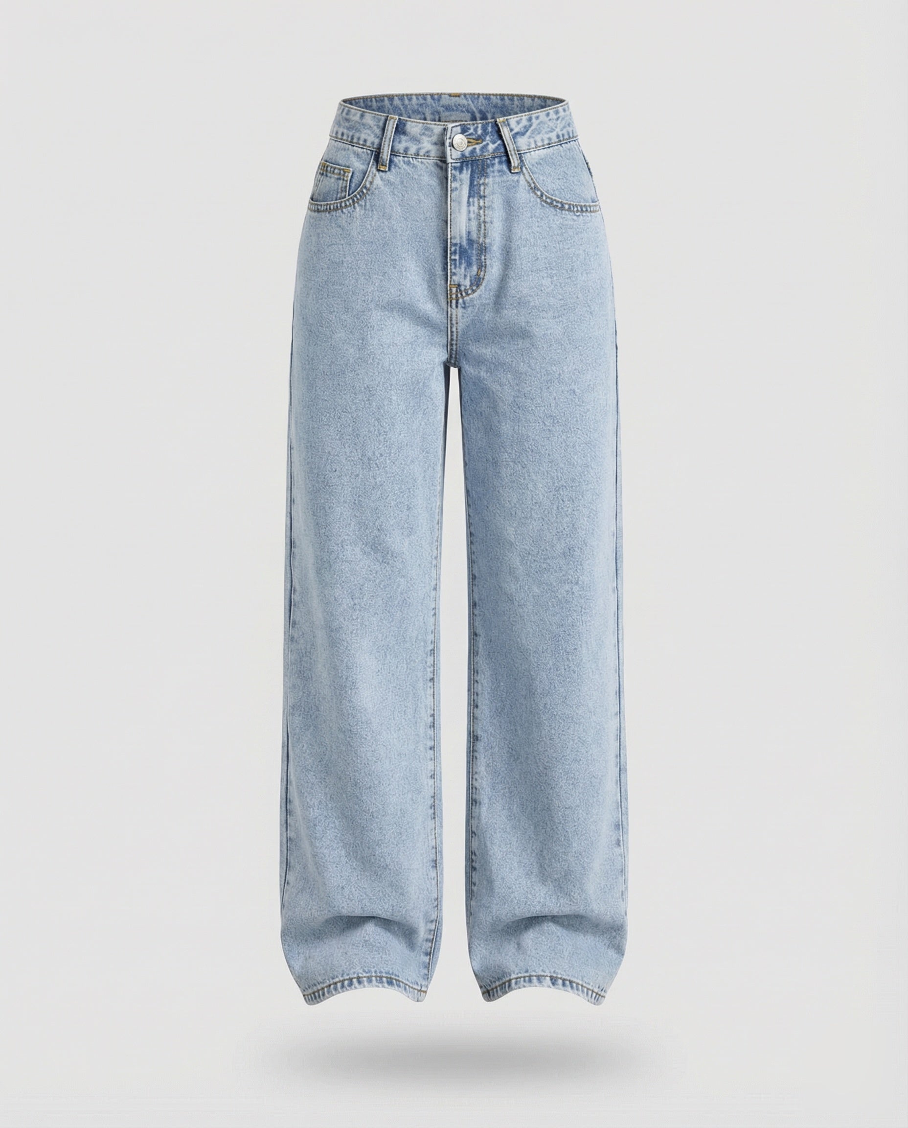 Blue high-waist wide-leg jeans