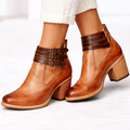 Brown heeled ankle-strap sandals