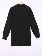 Women's Ribbed Half-Turtleneck Dress, Draped Fit – view 4