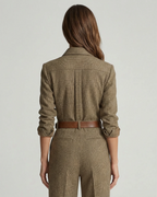 Checked wide-leg jumpsuit front pockets