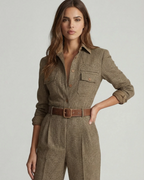 Checked wide-leg jumpsuit wide-leg cut