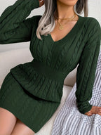 Women's Cable-Knit Sweater Dress, Cinched Waist – view 17