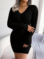 Women's Cable-Knit Sweater Dress, Cinched Waist – view 8