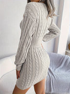 Women's Cable-Knit Sweater Dress, Cinched Waist – view 11
