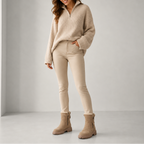 Faux-fur lined winter ankle boot showing chunky non-slip sole