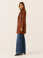 Faux Leather Trench Jacket side view