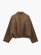 Faux suede bomber jacket with elasticated hem