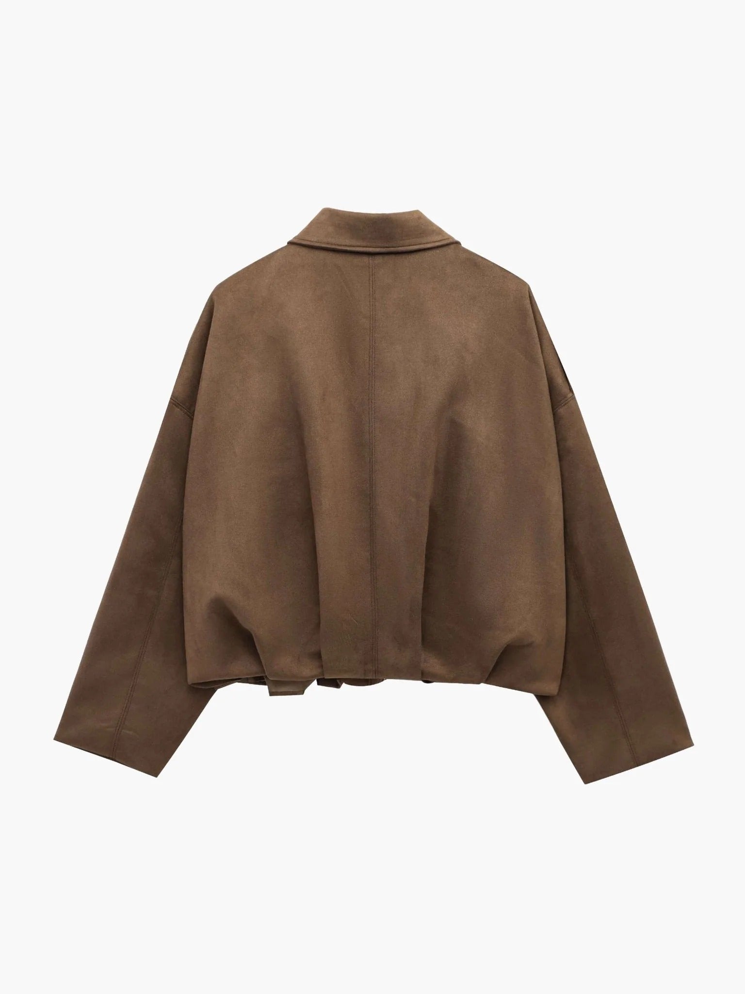 Faux suede bomber jacket with elasticated hem
